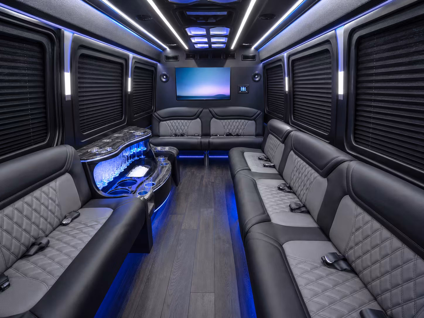 cedar park 30 passenger party bus interior